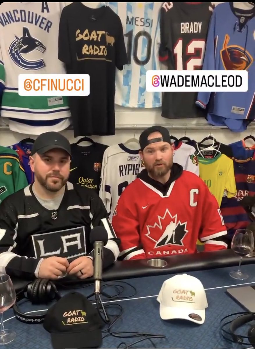 goat_radio_pod's tweet image. We had @wademacleod join us in the #goatrage to take us through his story of perseverance. The battle back from a fight with cancer and return to the game of hockey. A 🐐 comeback story that you need to listen to! linktr.ee/goatradio   ⬅️⬅️⬅️⬅️⬅️