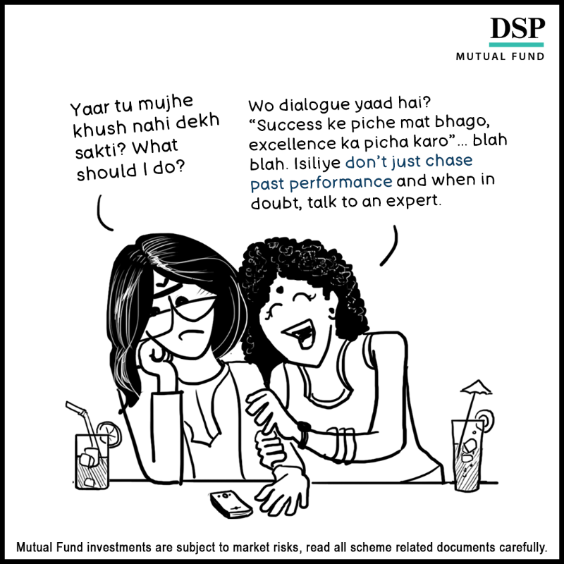 dspmf's tweet photo. #Buckबक - Conversations on investments, simplified for the common man.

Presenting Episode 1: The one where she fell for the myth of 'the best fund.'