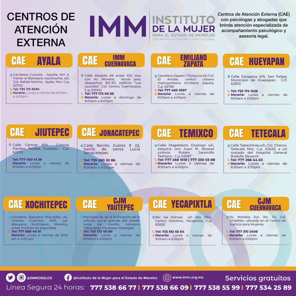 Para muchas mujeres los períodos vacacionales son momentos de alto riesgo, al tener que convivir con sus agresores sin descanso.
Alertar, informar y denunciar la #ViolenciaDeGénero es un asunto público y un deber ciudadano que salva vidas.
🔁 Ayúdanos a difundir los CAE👇🏾