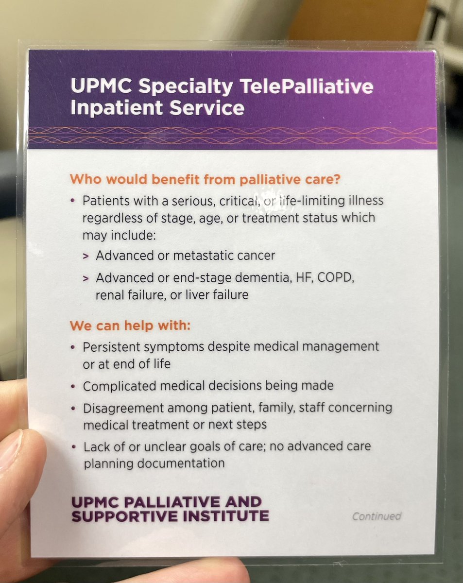 karlbezakmd's tweet image. Excited for the re-launch of the #upmc #telepalliative inpatient consult service at UPMC Northwest. ❤️ #hpm #aahpm