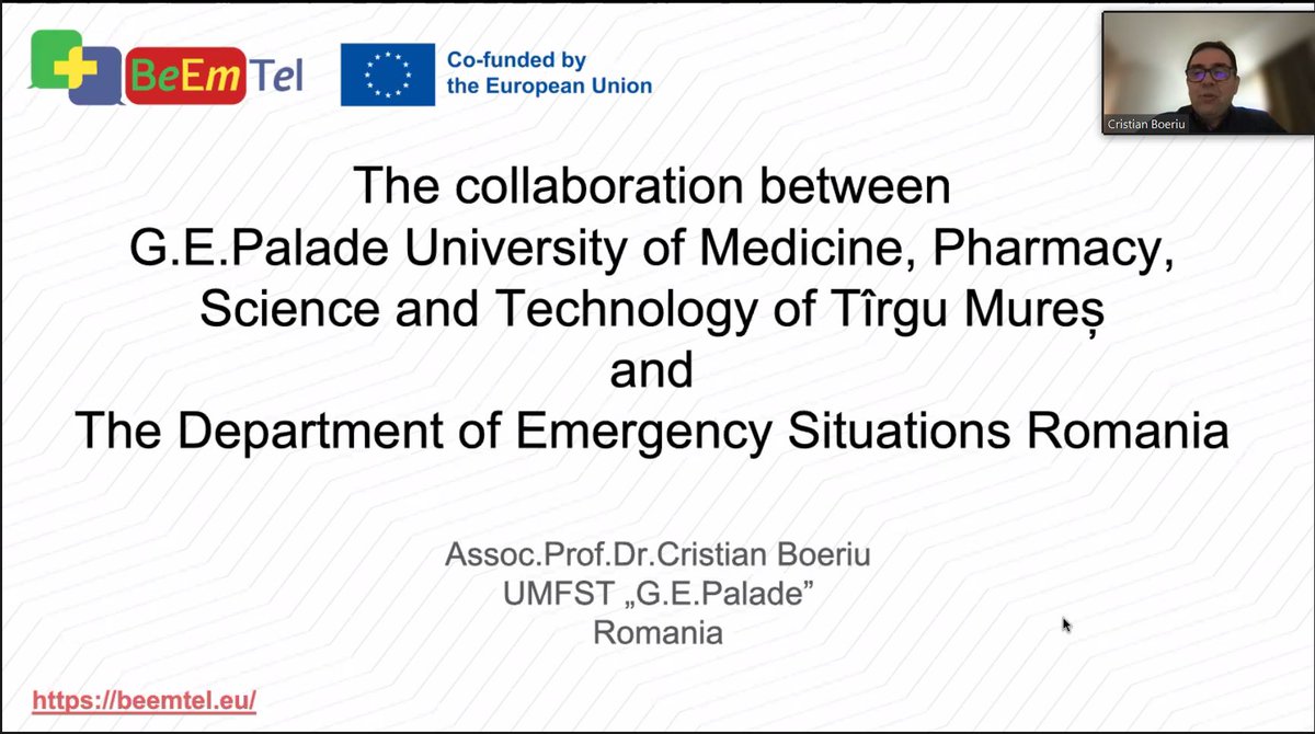 Interesting afternoon with 🇪🇺 <a href="/BeemtelProject/">BeEmTel Project</a>  multiplier event, hosted by Department for Emergency Situations <a href="/MAIRomania/">MAI România - Ministry of Internal Affairs Romania</a> 🇷🇴 and Department of Translational Medicine - <a href="/UniAvogadro/">UPO - Università</a> #Italy 🇮🇹. Join via: uniupo-it.zoom.us/webinar/regist… #zoom