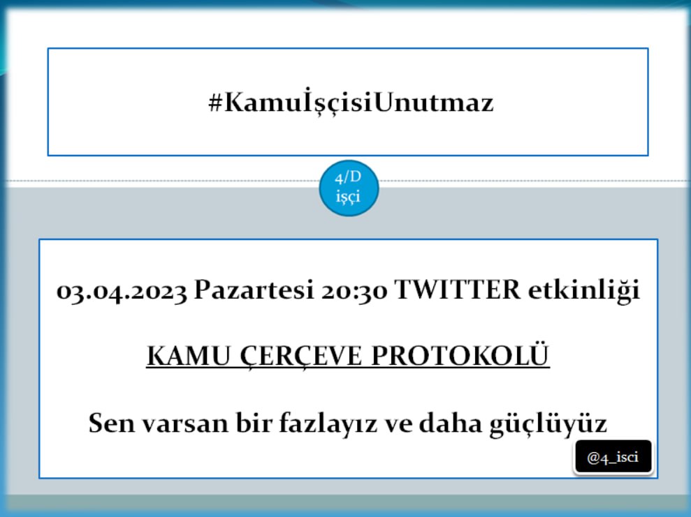 Güncel hashtag görselde mevcut
Saat 20:30'da başlıyoruz
Sen yoksan bir eksiğiz
#KamuÇerçeve2023 #2023KÇP
<a href="/RTErdogan/">Recep Tayyip Erdoğan</a> <a href="/meral_aksener/">Meral Akşener</a>
<a href="/kilicdarogluk/">Kemal Kılıçdaroğlu</a> <a href="/tormanissen/">T.ORMAN-İŞ SENDİKASI</a>
<a href="/vedatbilgn/">Vedat Bilgin</a> <a href="/fethigurer/">Ömer Fethi Gürer</a> <a href="/ikoncuk/">İSMAİL KONCUK</a>
<a href="/turkiskonf/">TÜRK-İŞ</a> <a href="/hakiskonf/">HAKİŞ KONFEDERASYONU</a> <a href="/diskinsesi/">DİSK</a>
@t_saglikis_1961 <a href="/HakanToy06/">Hakan Toy🇹🇷</a>
<a href="/ozsagliksen/">Öz Sağlık-İş Sendikası</a> <a href="/devletsert/">Devlet Sert</a>