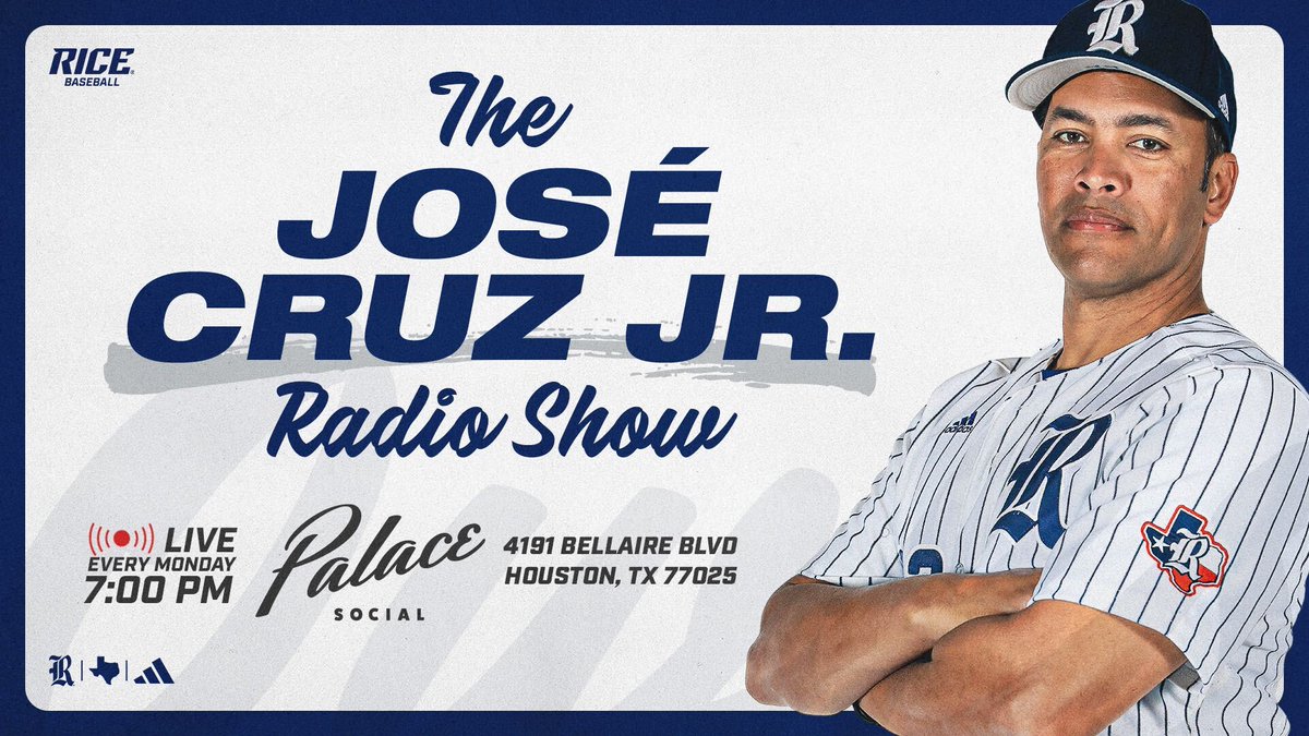 Jose Cruz, Jr. show begins tonight from Palace Social. 📰 » riceowls.co/BSBCruzRadioSh… #GoOwls👐 x #RHOUSE