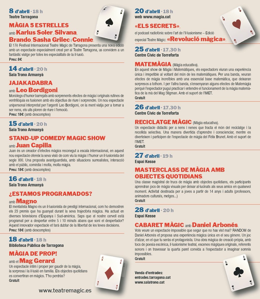 MagMaguini's tweet photo. Este sábado comenzará el gran Teatre Màgic!!!!. https://t.co/h5ES73qhH9