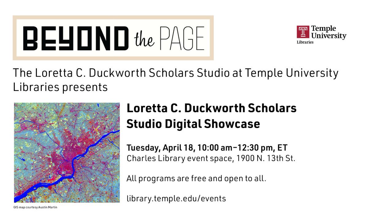 Every year, @templedsc awards funding to faculty and graduate students who pursue research or creative projects using computational methods. Join us for a presentation of results from projects by the 2022–2023 faculty fellows and graduate externs. library.temple.edu/events/1468