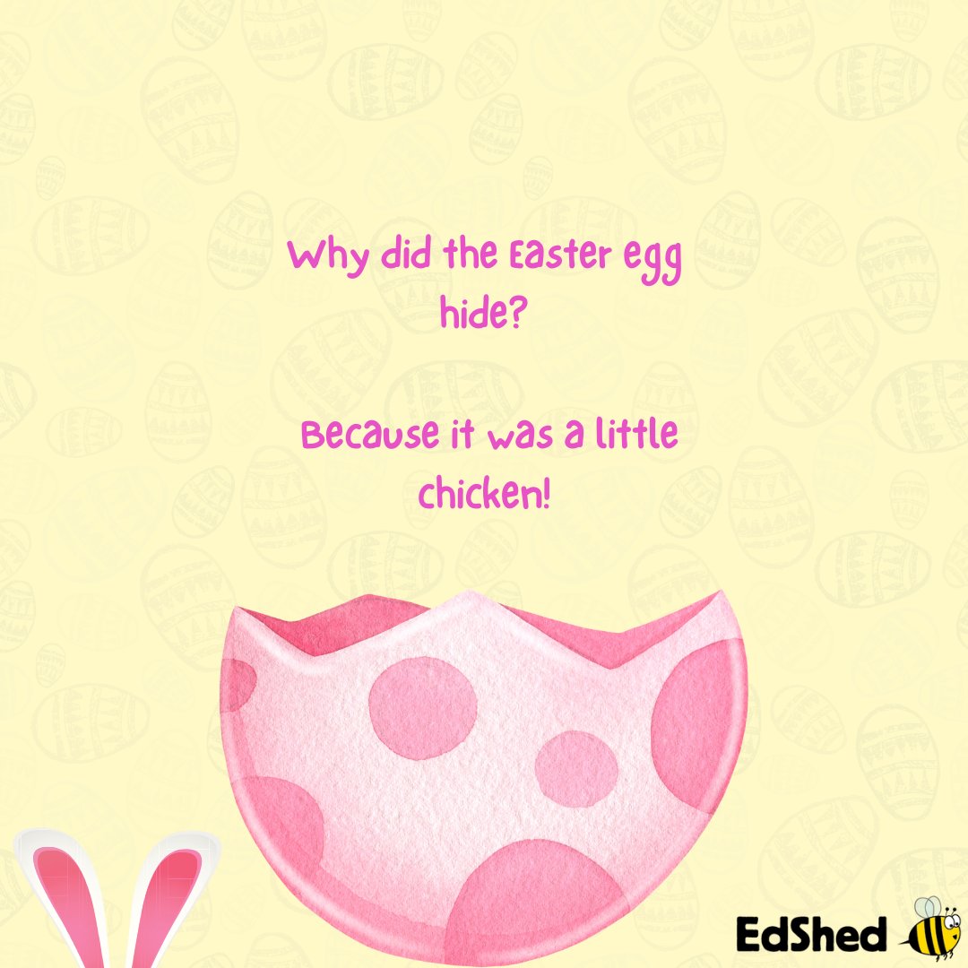 edshed's tweet photo. 🤣 Here are some cracking yolks! 🐣
🐰 Have a hoppy Monday!
#teachers #teacher #teacherjokes #jokes #Easterjokes #dadjokes #Easter2023 #Easter https://t.co/GhYnxeupES