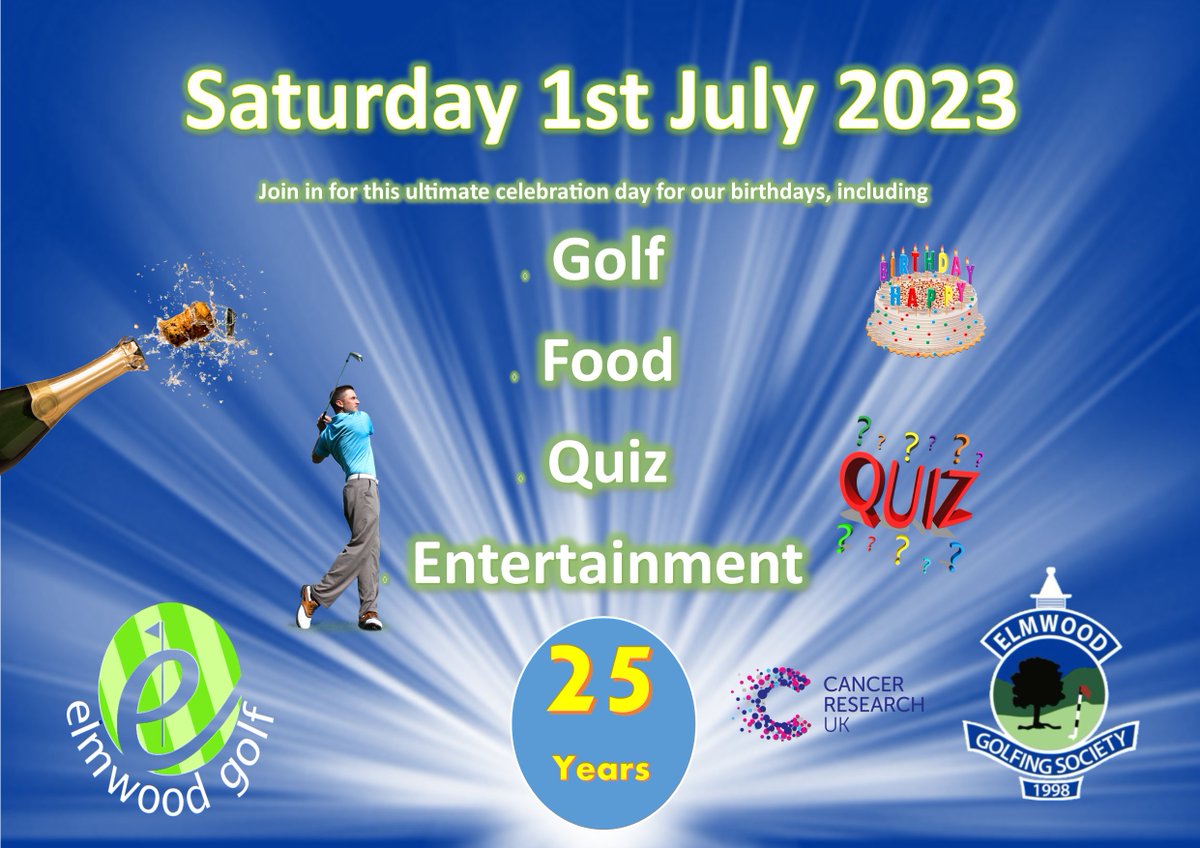 Have you heard that we are 25 this year!!!!

Join us as we celebrate in style on the 1st July

<a href="/EdenFieldsGC/">EdenFields Golf Club</a> <a href="/SRUC/">SRUC</a> <a href="/SRUCElmwood/">SRUC Elmwood Golf</a>