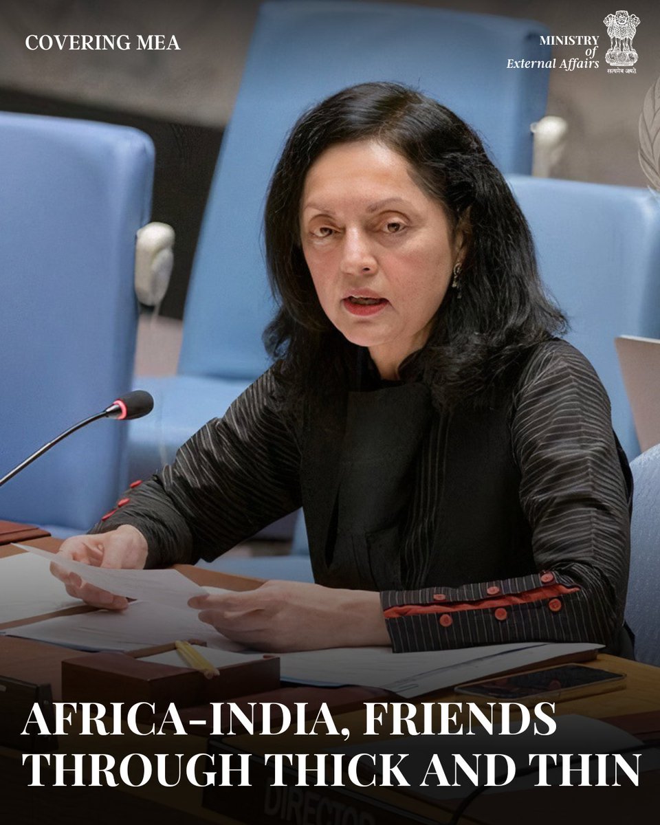 TheGeostrata's tweet photo. #AfricaIndia, friends through thick and thin

Expressing solidarity with #Africa in the "#SilencingtheGuns" campaign, India’s Permanent Representative to the UN, Ambassador @ruchirakamboj, hailed #India as a "constant friend, willing to stand by Africa through thick and thin". https://t.co/FIjQGhuCes