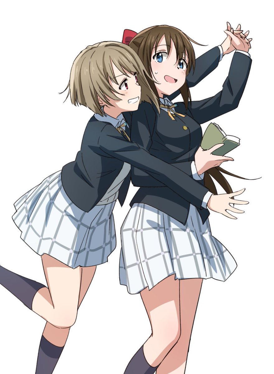 nakasu kasumi ,ousaka shizuku multiple girls 2girls brown hair school uniform nijigasaki academy school uniform skirt blue eyes  illustration images