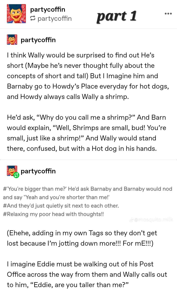 JoseTheCreator2's tweet photo. I only dropped here to show you all this really cute short story of wally darling learning for the first time that he's short
#WelcomeHome #welcomehomearg #welcomehomepuppetshow #WelcomeHomeWally https://t.co/Qxmg67jd3X