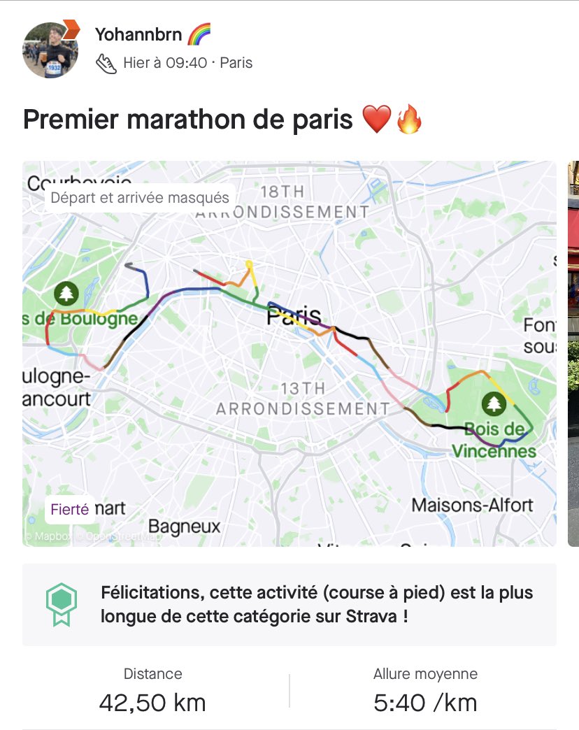 Hier c’était mon premier marathon à Paris 💪🏼🔥🌈
#runner #gayrunner #gay