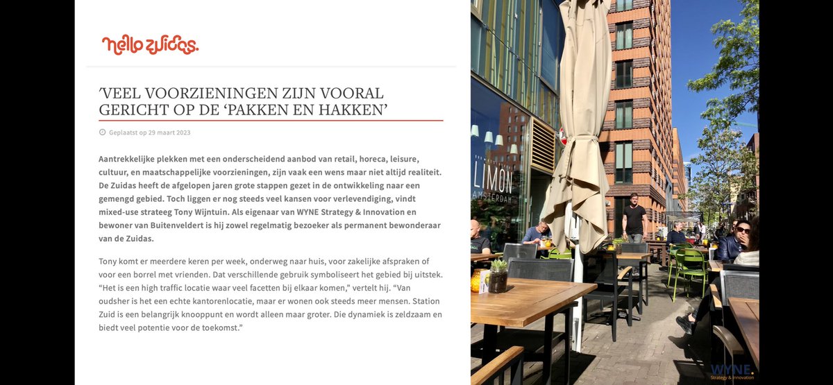 Inspirerende plintpraat vandaag bij het Hello Zuidas Horeca &amp; Retail Overleg! Met dank aan ⁦<a href="/hellozuidas/">Hello Zuidas</a>⁩ voor de uitnodiging en ⁦<a href="/lebkov/">Lebkov & Sons</a>⁩ voor de gastvrijheid 👍🏾