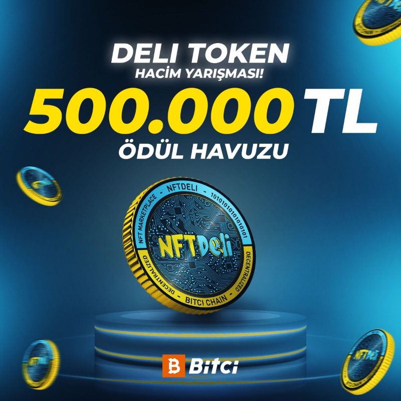 safebitcom's tweet photo. 🚨 #DELI Token Hacim Yarışması Başlıyor! 🚨

💰 ÖDÜL HAVUZU: 500.000 TL 💰

Hemen alım-satım işlemlerine başla, büyük ödül havuzundan ödülünü kazan! ☺️

🗓️ 3 Nisan - 18 Nisan

#Bitci #HacimYarışması #NFTDeli @nftdelicom