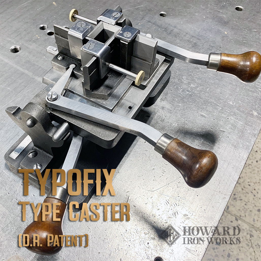HowardIronWorks's tweet photo. Out of sorts? Never again with #Typofix Type Caster. The Patent Typofix Caster is a simple, complete, compact hand-operated machine for casting finished type, spreads & quads in all sizes up to 96 pts inclusive & in their #matrices. #printinghistory #printingmuseum #leadtype https://t.co/3rvGL4nhHl