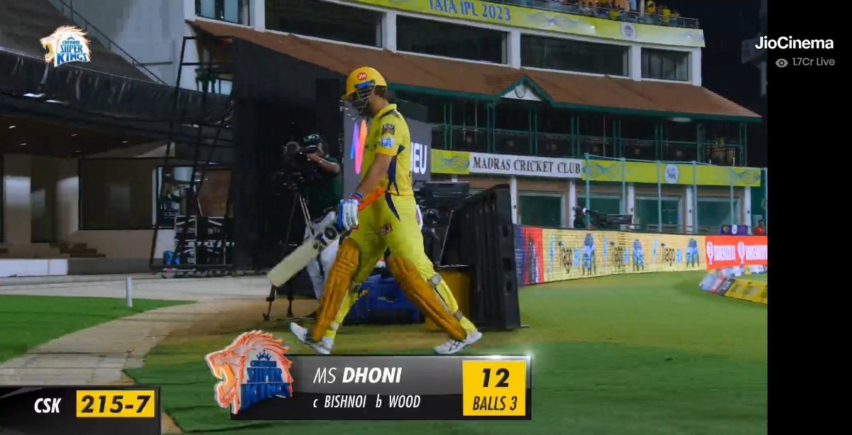 CricCrazyJohns's tweet photo. 1.7 crore people watching MS Dhoni bat in JioCinema. 

Highest ever in IPL 2023. https://t.co/WpLwxpyOwH