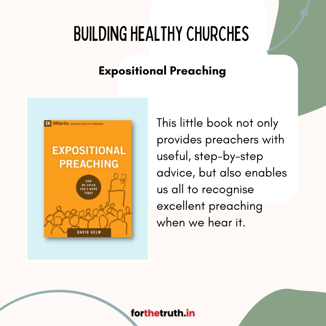 ForTheTruth_FTT's tweet photo. Introducing our 10th book in the 14-book set of Building healthy Churches.

Expositional Preaching by David Helm

https://t.co/CDx6XBN6I2

#buildinghealthychurches #expositionalpreaching #14setsofbooks #forthetruth #forthetruthindia https://t.co/t2Vd1kMnvu