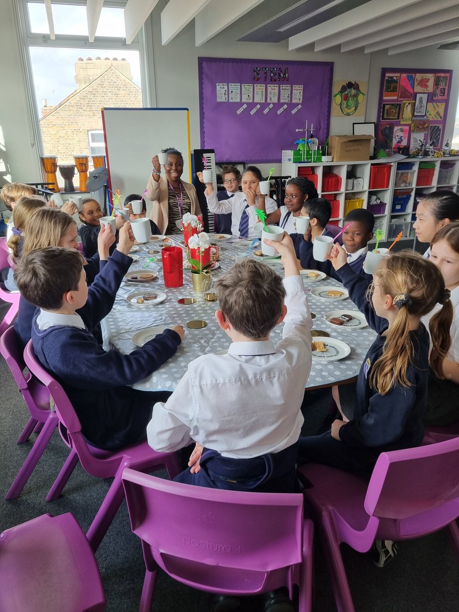 Last Afternoon Tea for the Spring Term. It was a special one to bid Mrs Johnson farewell. #harrisfed