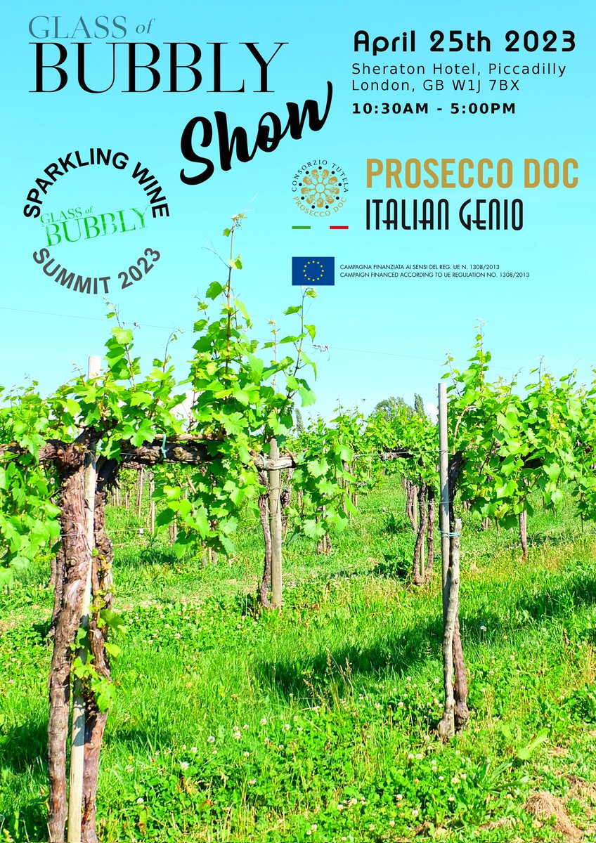 London's #Champagne & Sparkling #Wine Trade/Press Show takes place 25/04/23 @SheratonGrandPL. Also the #Sustainability Summit sponsored by @ProseccoDOC hosted by @TheWineTipster with guest speakers from @slowfooduk @waitrose @winetimelondon and more. glassofbubbly.com/tasting-master…