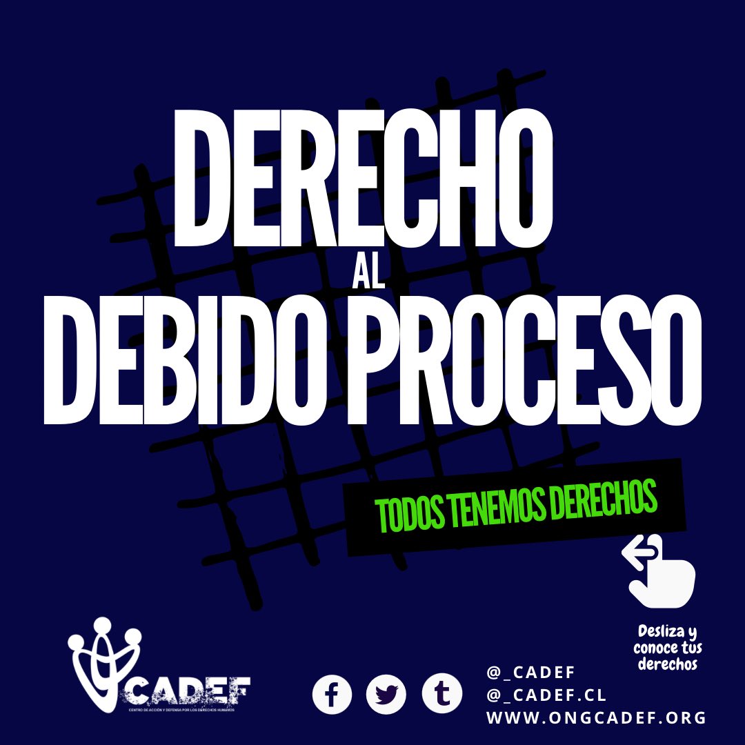 _cadef's tweet image. #TodosTenemosDerechos | Recuerda que el debido proceso es un derecho humano, por lo tanto debe ser respetado y considerado como tal. #Cadef #DDHH #formación