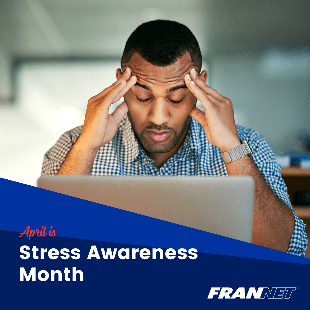FranNetBayArea's tweet image. This #StressAwarenessMonth, set aside time to focus on your physical and mental health. Exercise, spend time with family and friends, and engage in activities that bring you joy and relaxation. Remember, a healthy business starts with a healthy you! #FranNet #Franchise #Business
