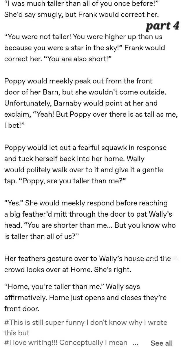 JoseTheCreator2's tweet photo. I only dropped here to show you all this really cute short story of wally darling learning for the first time that he's short
#WelcomeHome #welcomehomearg #welcomehomepuppetshow #WelcomeHomeWally https://t.co/Qxmg67jd3X