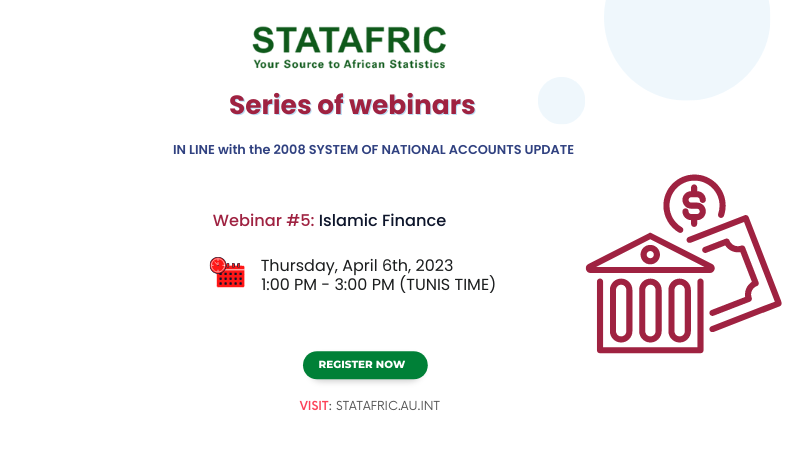 📢 💻 Register to African Union Institute for Statistics - STATAFRIC's webinar on "Islamic Finance", which will take place this Thursday from 1:00 pm to 3:00 pm (UTC+1).

<a href="/UNStats/">UNStats</a> <a href="/_AfricanUnion/">African Union</a> 
#africa #statistics #economy #finance #webinar