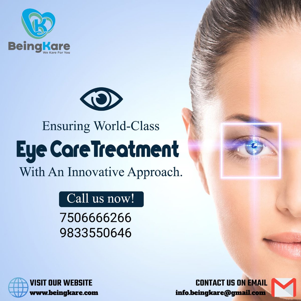 Cataract or LASIK surgery required? Confused about which doctor or hospital is best for you?We are there to Assist you.
Contact - 7506666266 / 7506666466  #BeingKare #hospital#eyecare #lasik #cataract #lasiktreatment #cataractsurgeon #lasiksurgeon #catractsurgery #lasikeyesurgery