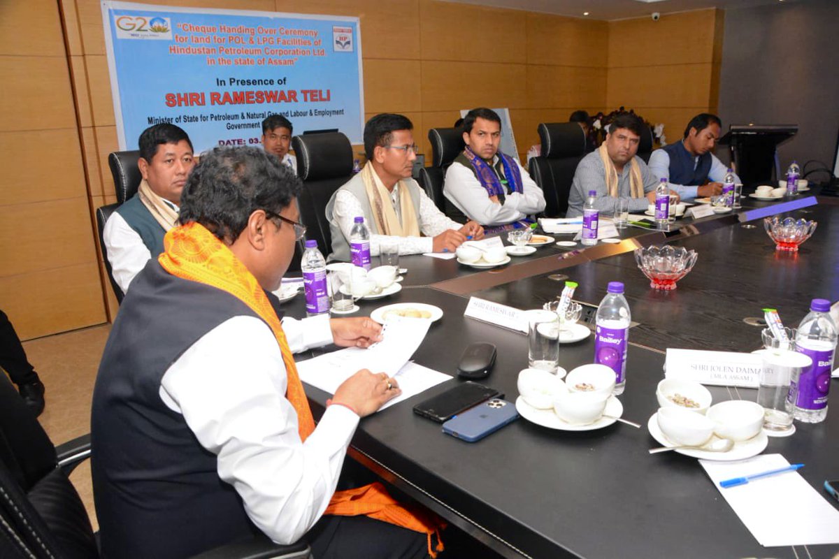 Today, attended a program at Kiranshree Grand Hotel, Guwahati for proposed Petroleum Oil Lubricant (POL) &amp; LPG Depot at Kamardanga, Assam in the presence of Hon'ble members of Bodoland Territorial Council &amp; senior officials of <a href="/HPCL/">Hindustan Petroleum Corporation Limited</a>. Hon'ble MLAs of the (1/6)