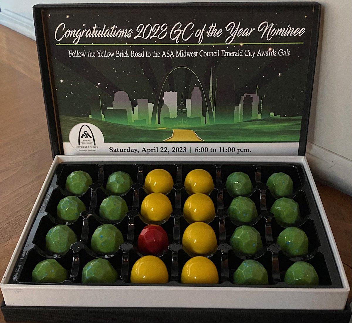 ASAMWC's tweet photo. Our @ASAMWC gala committee has been busy delivering gifts to our 2023 GC of the Year Nominees! Follow the Yellow Brick Road to the Four Seasons on 4.22.23. & join the celebration! https://t.co/ZLi2SGDZPq to register before 4.12.23.
#asaemeraldcityawardsgala #stlconstruction https://t.co/TuC1boOckr