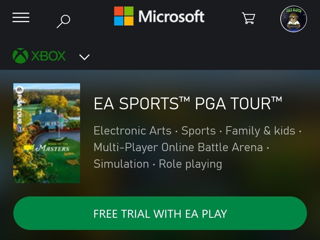 Idle Sloth💙💛 on Twitter: "(FYI) EA Sports PGA Tour 10 hour trial Now Available for #XboxGamePassUltimate and #EAPlay subscribers ⛳🏌️‍♂️ Microsoft Store: https://t.co/1JoKwlbvJB https://t.co/lql2plvF3B" / Twitter