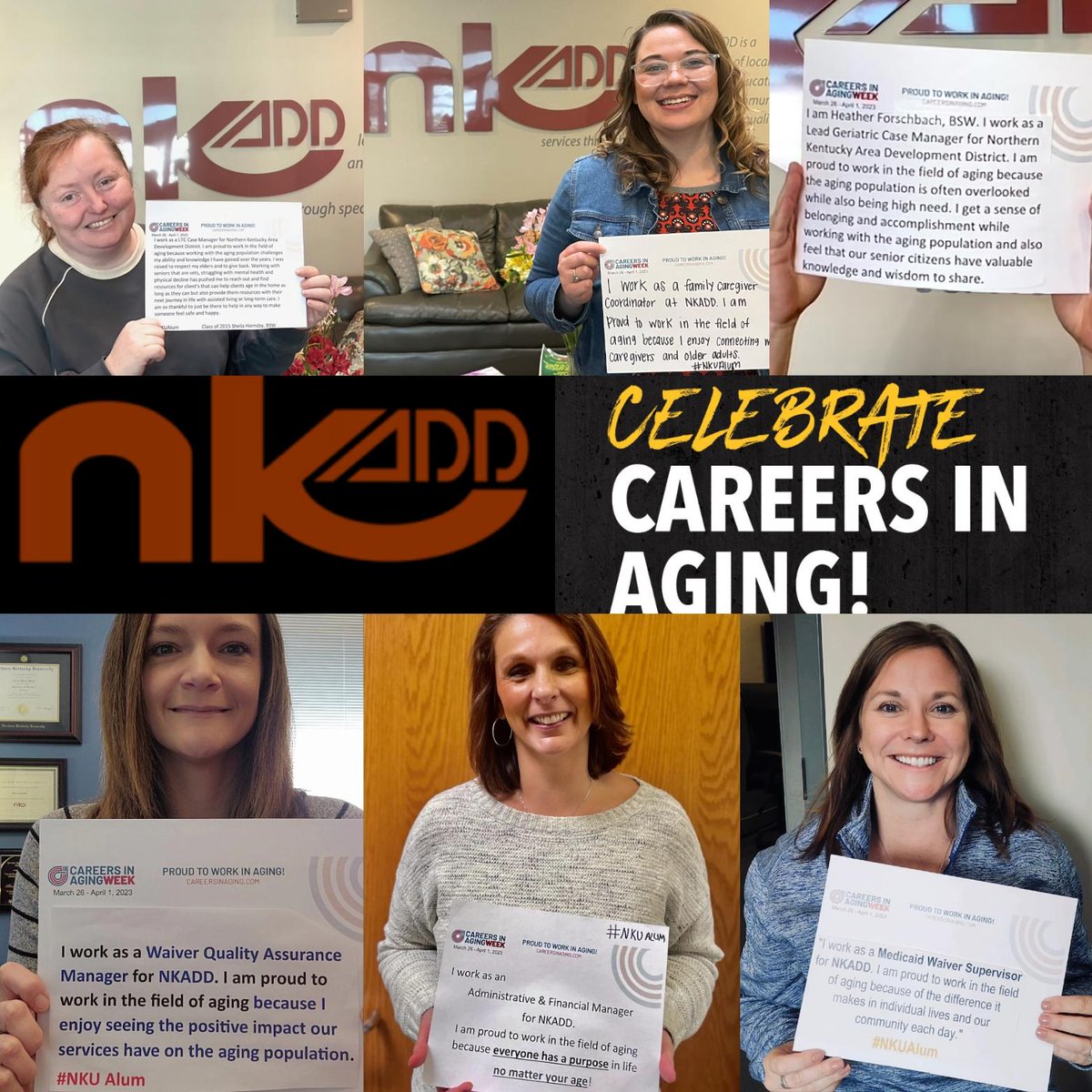 nkadd's tweet photo. NKADD Aging and Disability Services Staff participated in the Careers in Aging week by showing why they love working in the field of aging services! https://t.co/mnl0B8cxa5