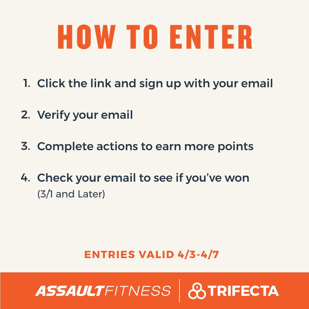 AssaultAirBike's tweet photo. Earn your summer body with a FREE AssaultBike Classic 🚴‍♀️ &amp; $700 in Trifecta macro-balanced meals 💪🥗 For a chance to win, register your email and start earning points. More points = greater chance at victory 🤩 https://t.co/eU0ZZEjly4 https://t.co/8B8JfYp6yZ