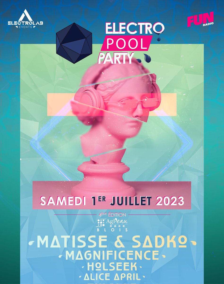 PoolElectro's tweet image. [LINE-UP EPP23]
💥 🎶 La programmation de la 4ème édition est enfin là 👇
🎧 @MatisseSadko @MagnificenceNL 
@holseek
Alice April
☀️ Ils mixent sur les + grandes scènes de la planète et vont retourner l'Agl'eau de Blois le samedi 1er juillet prochain🔥

🎟️  electropoolparty.fr