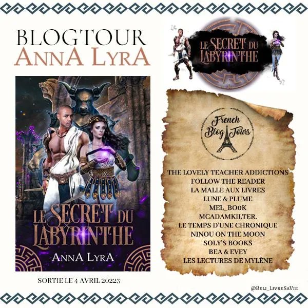 TheLovelyTeach's tweet photo. #FrenchBlogTour Envie d'en savoir plus sur Le secret du Labyrinthe, le nouveau roman d' Anna Lyra ?
Les French Blog Tours vous donnent rendez-vous dès demain avec leurs chroniques et vous donner encore plus de découvrir ce récit.
Ebook: https://t.co/Rjgnou8x2P https://t.co/mJzvMLYeiY