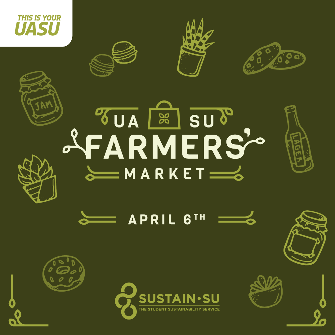 Coming soon! The last #UASU Farmers' Market of the year. Support local one more time between 10 a.m. and 3 p.m on the main floor of SUB. #ualberta #uofa #universityofalberta #yeg #shoplocal #yegbiz #supportlocal #farmersmarket #localmarket #smallbiz #shop #studentlife #sustainsu
