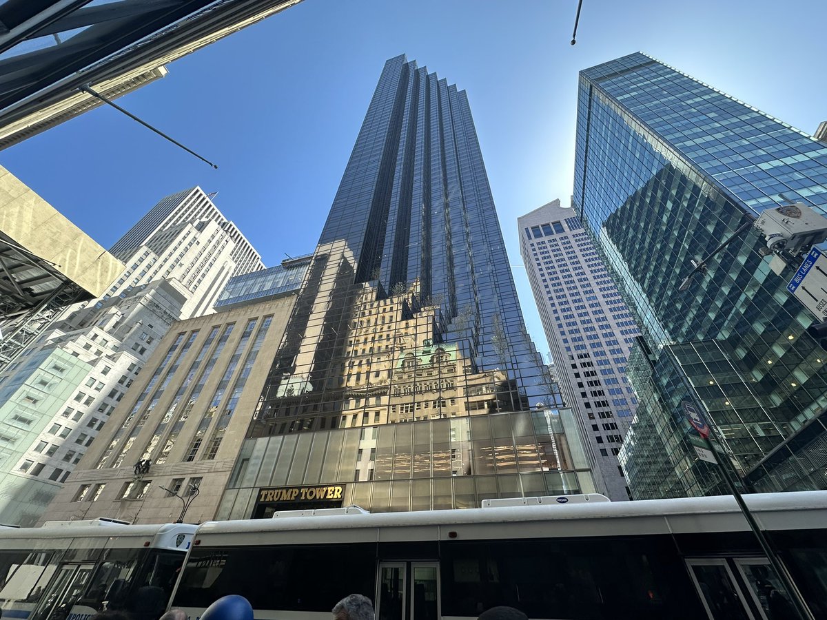 PaulIngrassia's tweet photo. Trump Tower stands mightily like a lonely island of freedom amidst the sea of demonic chaos that is Manhattan. 

Truly a momentous occasion as President Trump returns to New York City, on the Holiest Week of the year, being persecuted for the crime of standing for truth— and the American people — in the darkest hour of this country’s history.

Church bells can be heard chiming in the distance, adding poetic gravitas — and indeed, starkly illuminating the theological dimensions of what’s about to transpire — to this historic event.