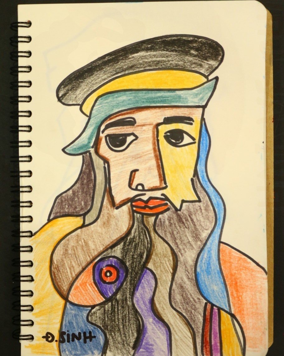 ducsinhtran's tweet photo. I draw Leonardo Da Vinci in color style 😊🥰
#tranducsinh #kidsart #365ngayve #playwithcolor #365daydrawing #kids #childrenart #pencil #drawing #kidartist #handdrawing https://t.co/OXpyJc1egK