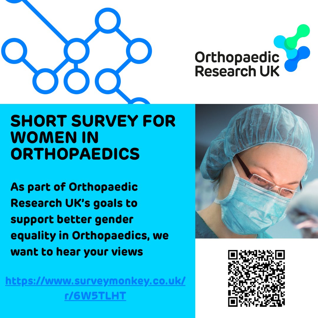 As part of our goals to assist improved gender equality in Orthopaedics, we want to hear from female orthopaedic trainees, researchers &amp; surgeons on how we can support them

bit.ly/womenorth

#womeninorthopaedics #WomenInOrtho #orthotwitter #womeninsurgery #womensurgeons