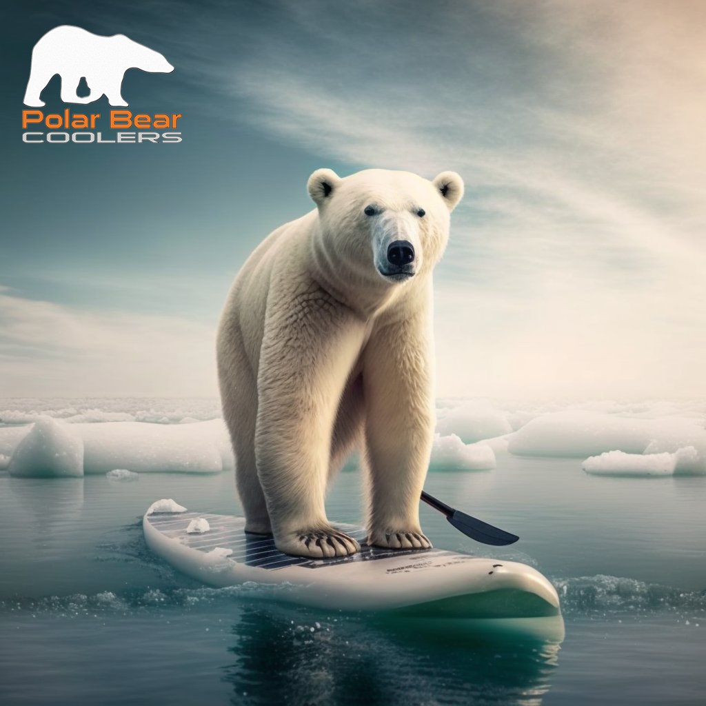PolarBearCooler's tweet image. The polar bear knows how to SUP in style! 🐾🤔 Uncover his secret with 25% off using code SPRINGSALE 🏄‍♂️🌊 #PolarBearCoolers #PaddleBoardAdventures #ChillAndThrill