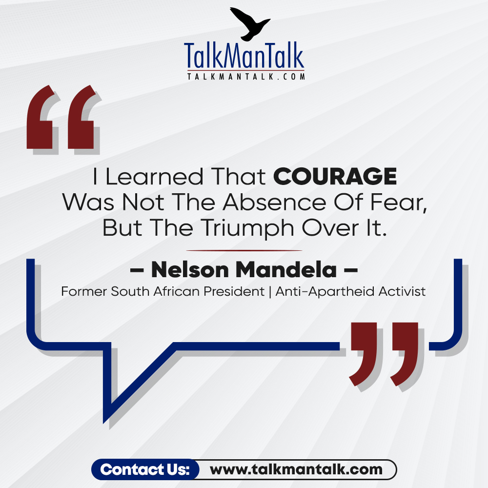 TALKMANTALK's tweet photo. COURAGE is often viewed as something we can only possess in the absence of fear. But true courage comes from facing our fears and being victorious over them!

Contact us today. https://t.co/eHwLl9mXcl

#FYFY # Freedom #Motivation #faith https://t.co/T5zuEY3w3E