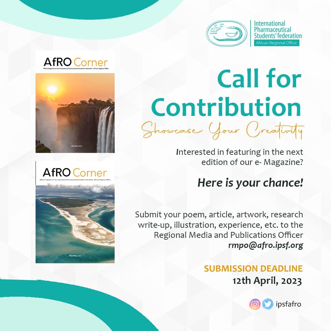 Are you interested in having a slot in the next edition of our e magazine FOR FREE?🫵🏾🤔
 
IPSFAfRO is rendering you that chance today‼️🤩