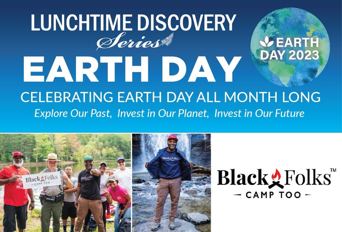 Our April🌎#NCEarthDay #LunchTimeDiscovery series kicks off 4/5, and our first guest is Earl B. Hunter, Jr. founder/president of Black Folks Camp Too! Livestreams noon EDT youtube.com/watch?v=3K7xCF… <a href="/FolksToo/">Black Folks Camp Too</a> @naturalsciences <a href="/NCDEQ/">N.C. DEQ</a> 🔔Set a reminder-this event will not be archived.