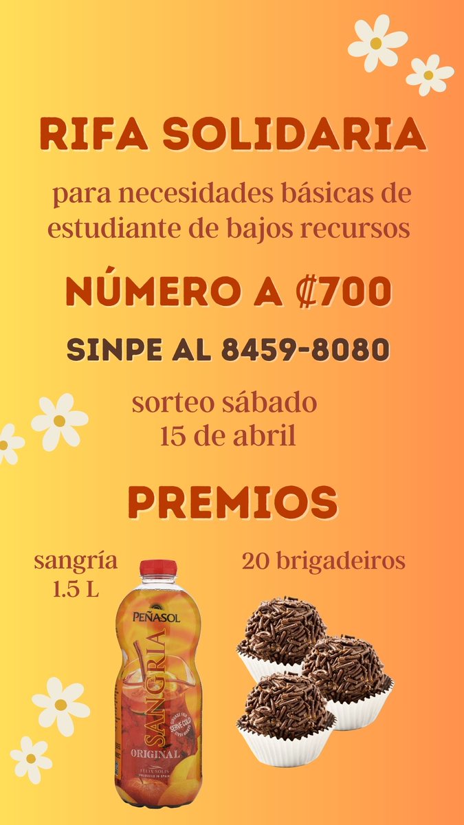 hola personitas de twiti. tal vez aquí no llegue a tanta gente, pero estoy haciendo esta rifa para una amiga de la u. agradecería montones si participan💛💛