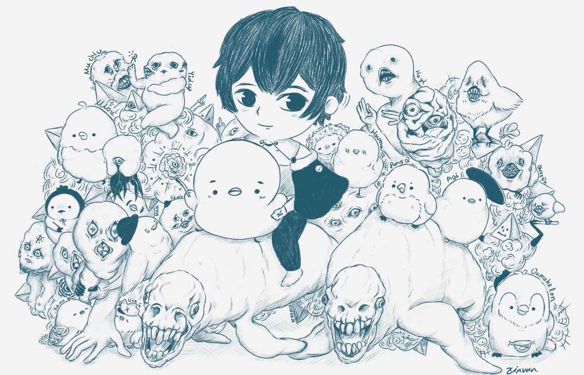 Xynvan_urmuchi's tweet photo. 兒童節賀圖 【信凡與兒子們】
乎格又亂撿東西回來了
#xinvan #xinvenart https://t.co/tM3jW1DPpy