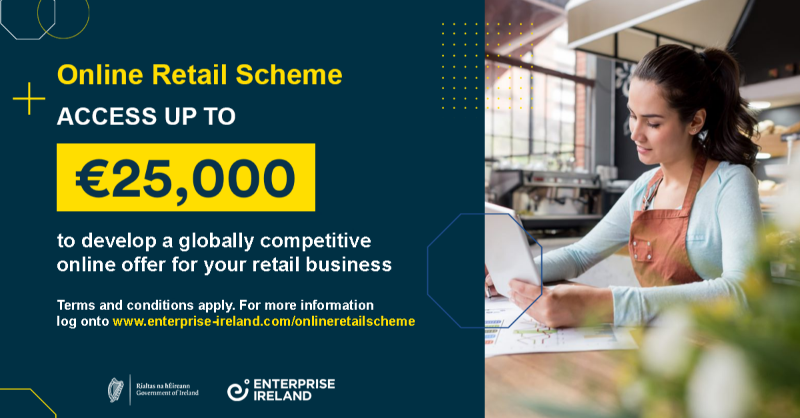 DeptEnterprise's tweet photo. Minister @nealerichmond has opened a new round of the Online Retail Scheme

The €3.4m Scheme enables Irish based retailers to develop a more competitive online business offering to complement their in-store offering. 

Closing date for applications is 3 May 2023

More info👇