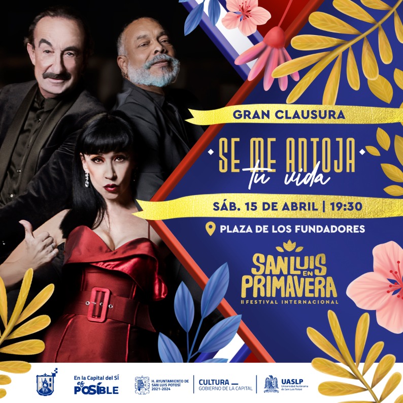 Atención San Luis Potosí 
Nos vemos en la clausura del festival San Luis en Primavera para pasar una gran maravillosa velada te esperamos <a href="/SusanaZabaleta/">Susana Zabaleta</a> <a href="/FPanchoCespedes/">Francisco Pancho Céspedes</a> <a href="/DiBlasioOficial/">Raúl Di Blasio</a>
