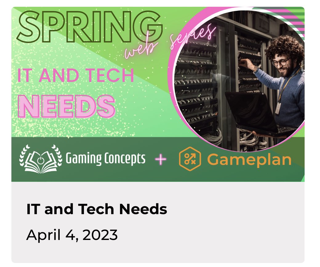 Have tech questions about how to implement #esports at your #school? Join <a href="/GriswoldEsports/">Griswold Esports 🎮🏆</a> coaches Jim Rand and Kyle Gunderman and the <a href="/JoinGenEsports/">Generation Esports</a> service team to get your questions answered April 4 from 4:30-5:30 CST.  us06web.zoom.us/webinar/regist… <a href="/HSELesports/">High School Esports League</a>
