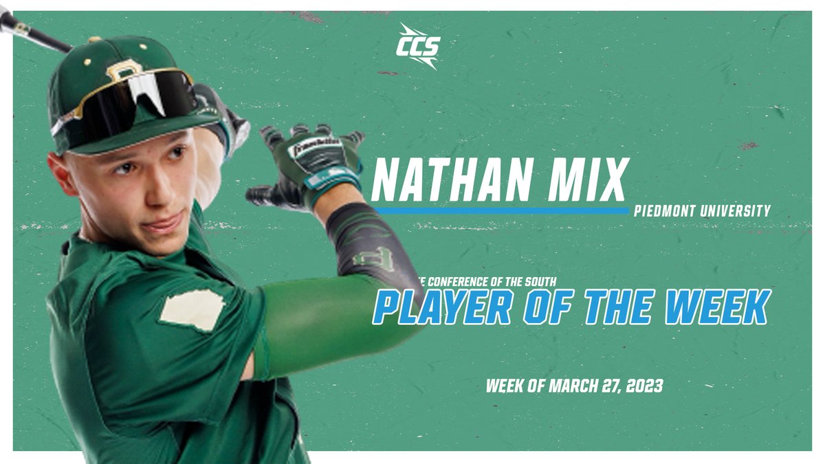 🏅𝗖𝗖𝗦 𝗣𝗹𝗮𝘆𝗲𝗿 𝗼𝗳 𝘁𝗵𝗲 𝗪𝗲𝗲𝗸🏅

👉 Nathan Mix | <a href="/PiedmontLions/">Piedmont Lions</a>

📋 Over the course of 3️⃣ games, he hit .667 and drove in six, while scoring four runs

Against Berea on Saturday, he was 5-5 and drove in 6️⃣ runs in the CCS DH🤩 

🔗 bit.ly/430BgfK

⚾️ | #CCS