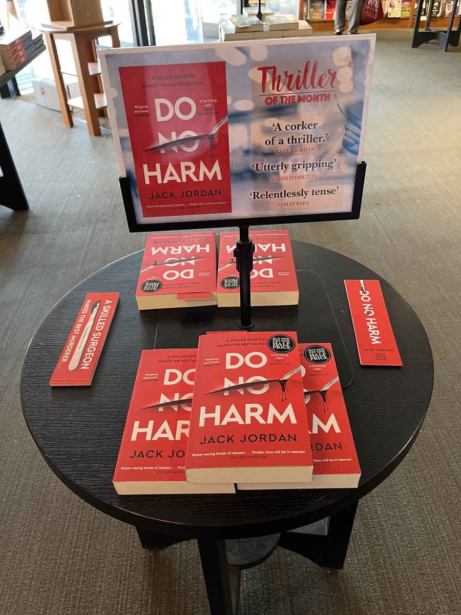 Look At This Windows Display At @waterstones_cov Of @JackJordanBooks Breathtaking Medical Thriller #DONoHarm Congratulations On The @Waterstones’s Thriller Of The Month.