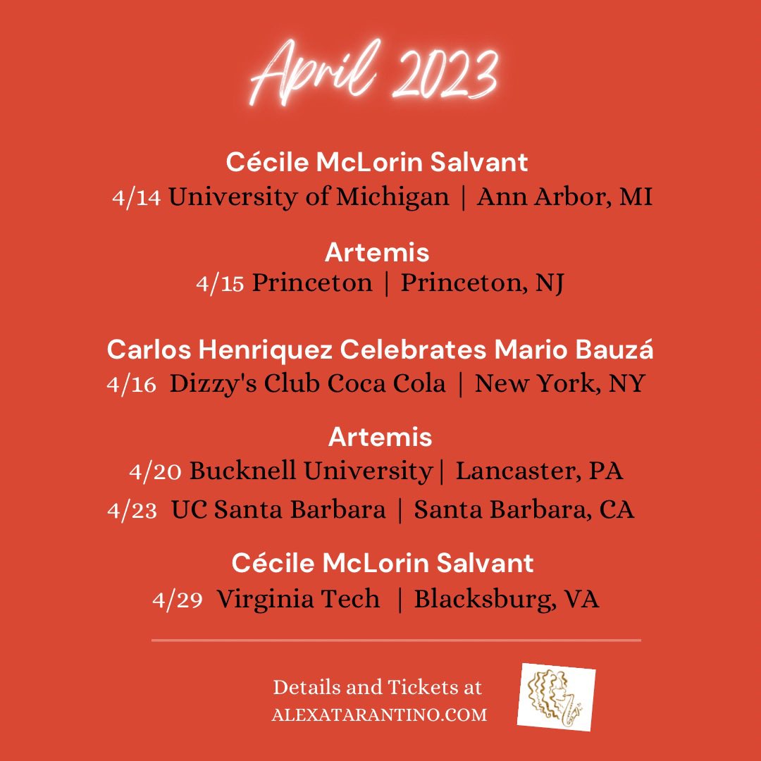 ✨Coming up this month with @cecilesalvant11 @artemisjazz and @jazzdotorg 🗓️🎷 #saxophone #tour #saxophonist #newyork #jazz